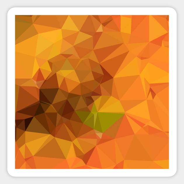 Deep Carrot Orange Abstract Low Polygon Background Sticker by retrovectors
